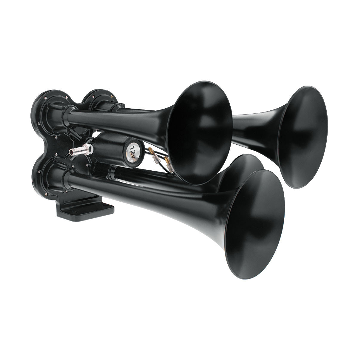 4 Trumpet Mini Black Train Horn