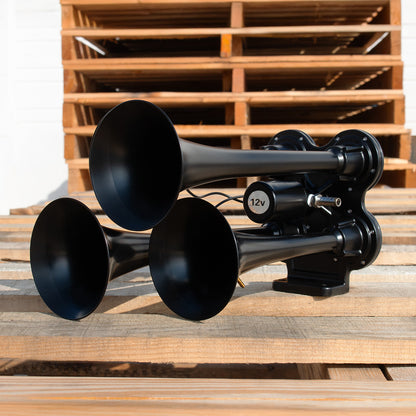 4 Trumpet Mini Black Train Horn