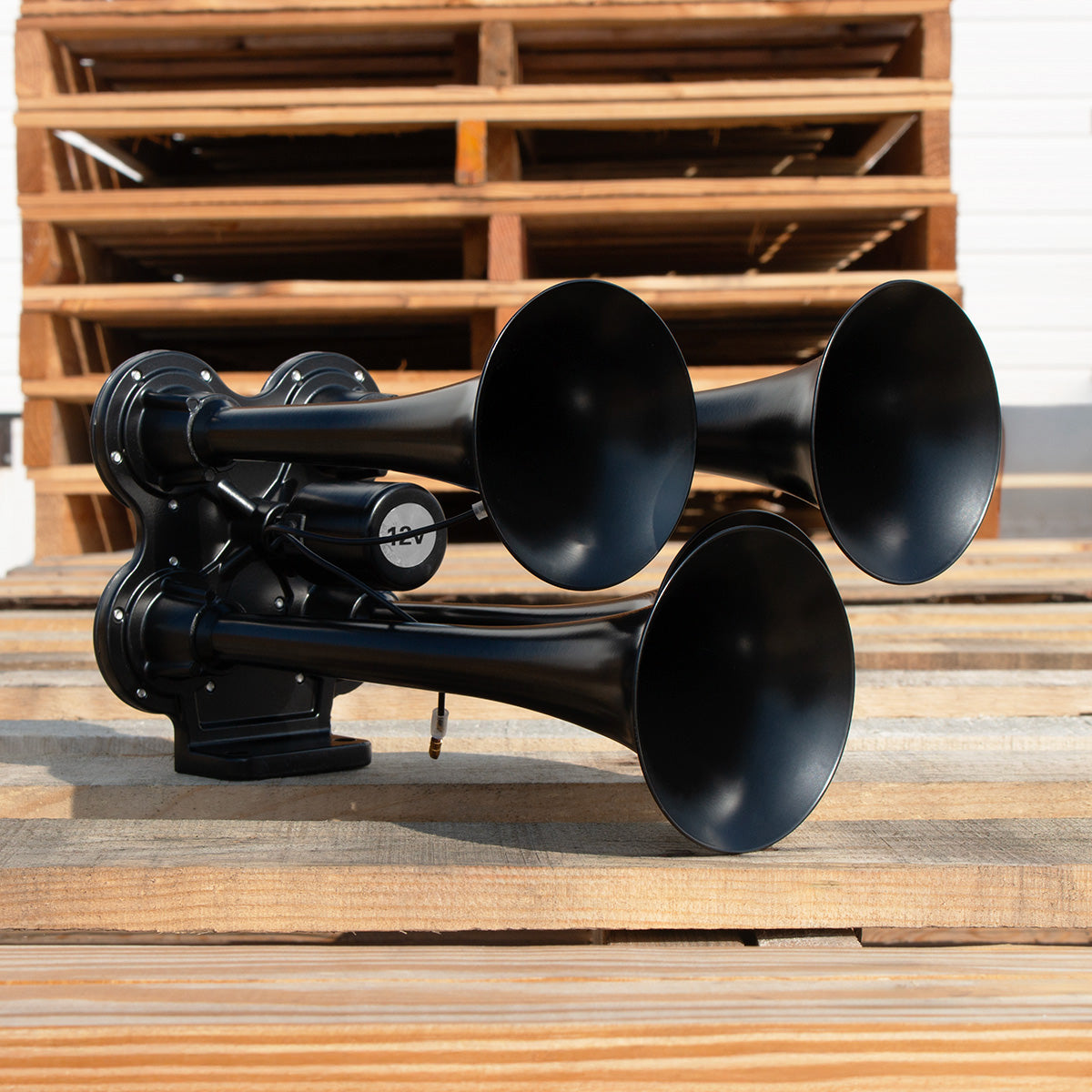 4 Trumpet Mini Black Train Horn