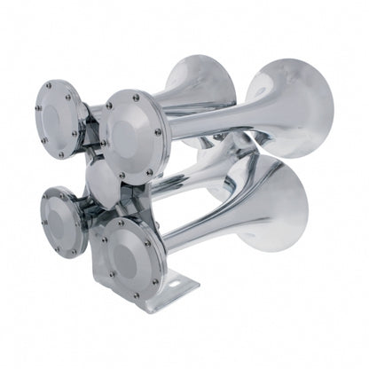 4 Trumpets Air Powered "Competition Series" Chrome Train Horn