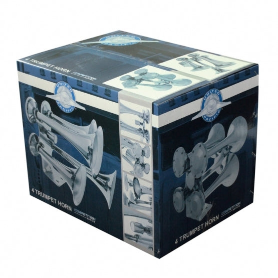 4 Trumpets Air Powered "Competition Series" Chrome Train Horn