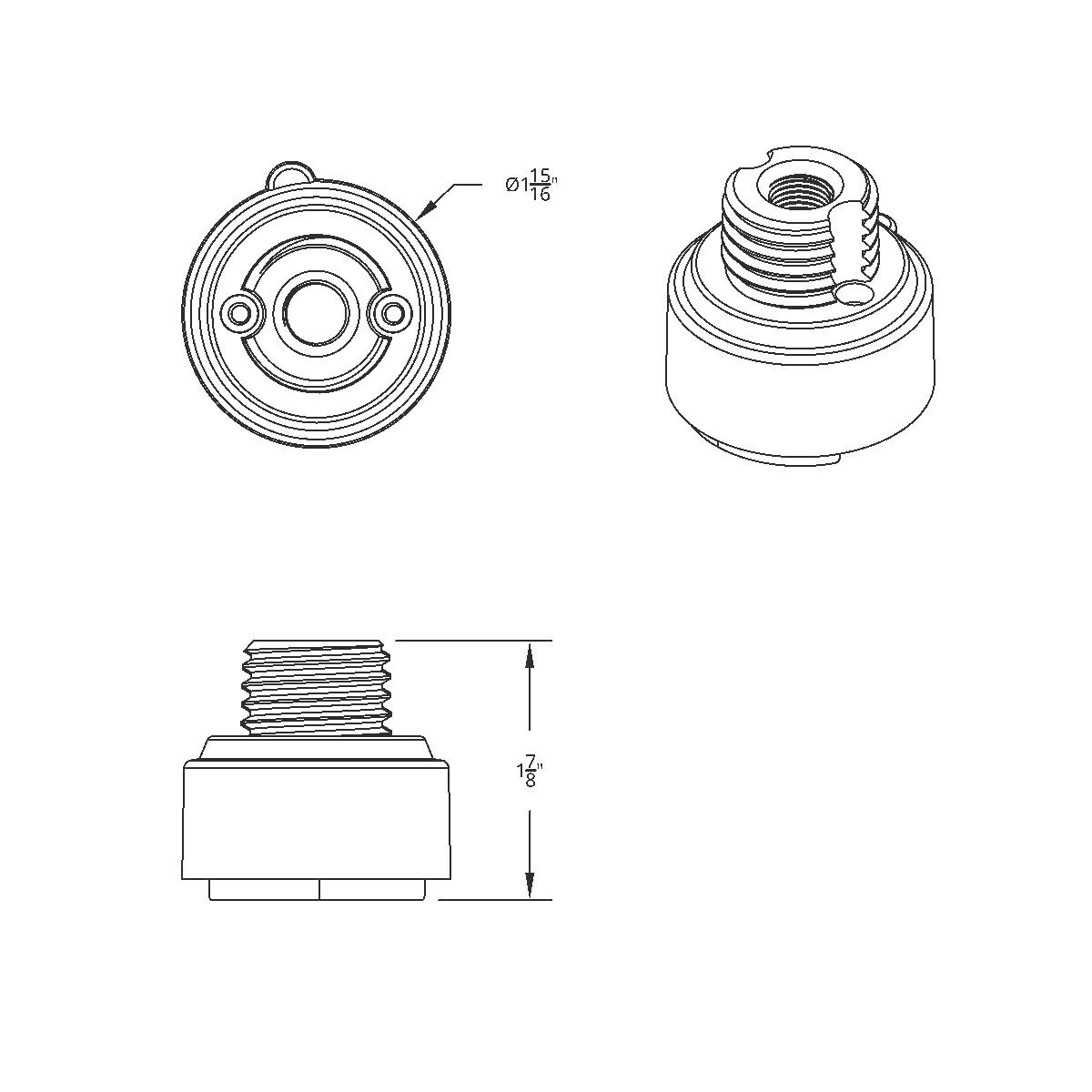 M30X3.5 Thread-On Gearshift Adapter with LED Mount for Eaton Fuller 9/10 Speed