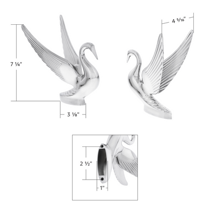 Die-Cast Swan Hood Ornament