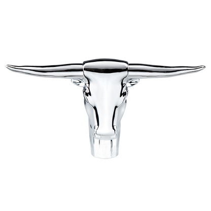 Die-Cast Long Horn Bull Hood Ornament