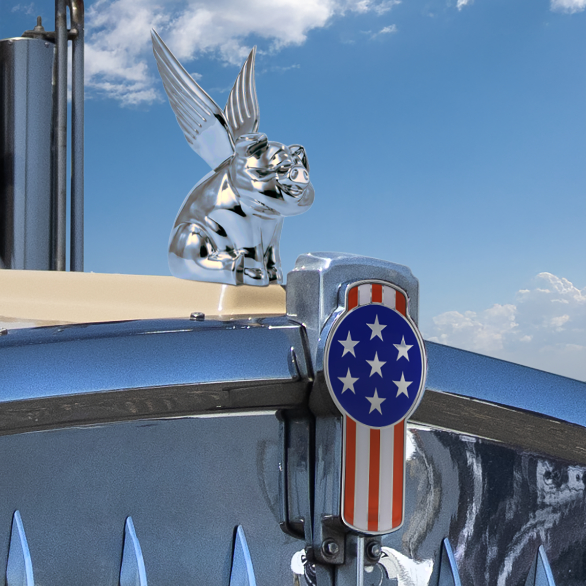 Die-Cast Flying Pig Hood Ornament