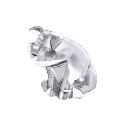 Die-Cast Sitting Pig Hood Ornament