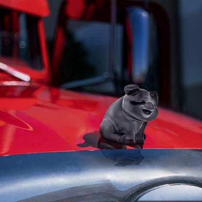 Die-Cast Sitting Pig Hood Ornament