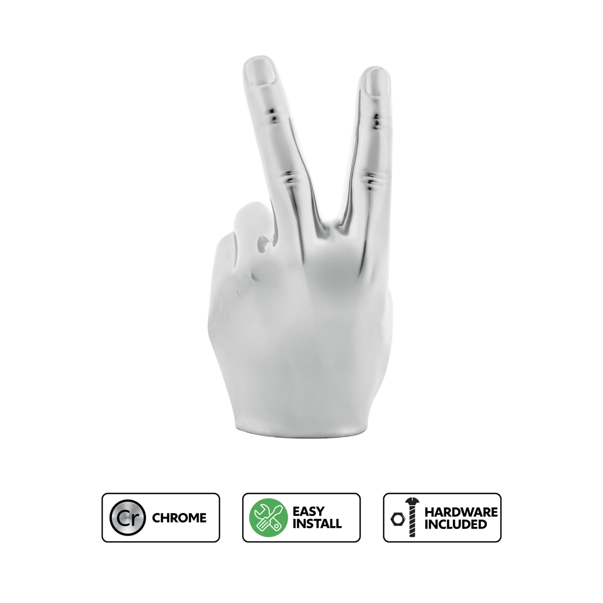 Die-Cast Peace Sign Hood Ornament
