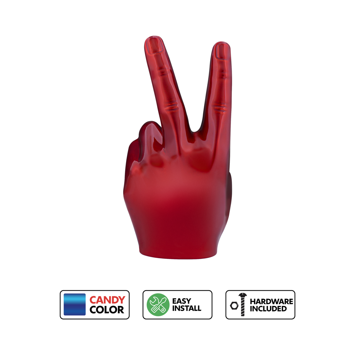 Die-Cast Peace Sign Hood Ornament