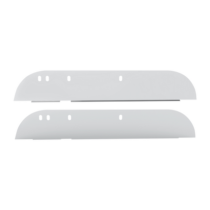 Pair of Peterbilt 300 Series Door Mounted Mirror Trucks 2005 and Newer Stainless Steel 5" Chop Top Window Trim
