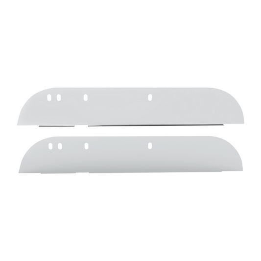Pair of Peterbilt 300 Series Door Mounted Mirror Trucks 2005 and Newer Stainless Steel 5" Chop Top Window Trim