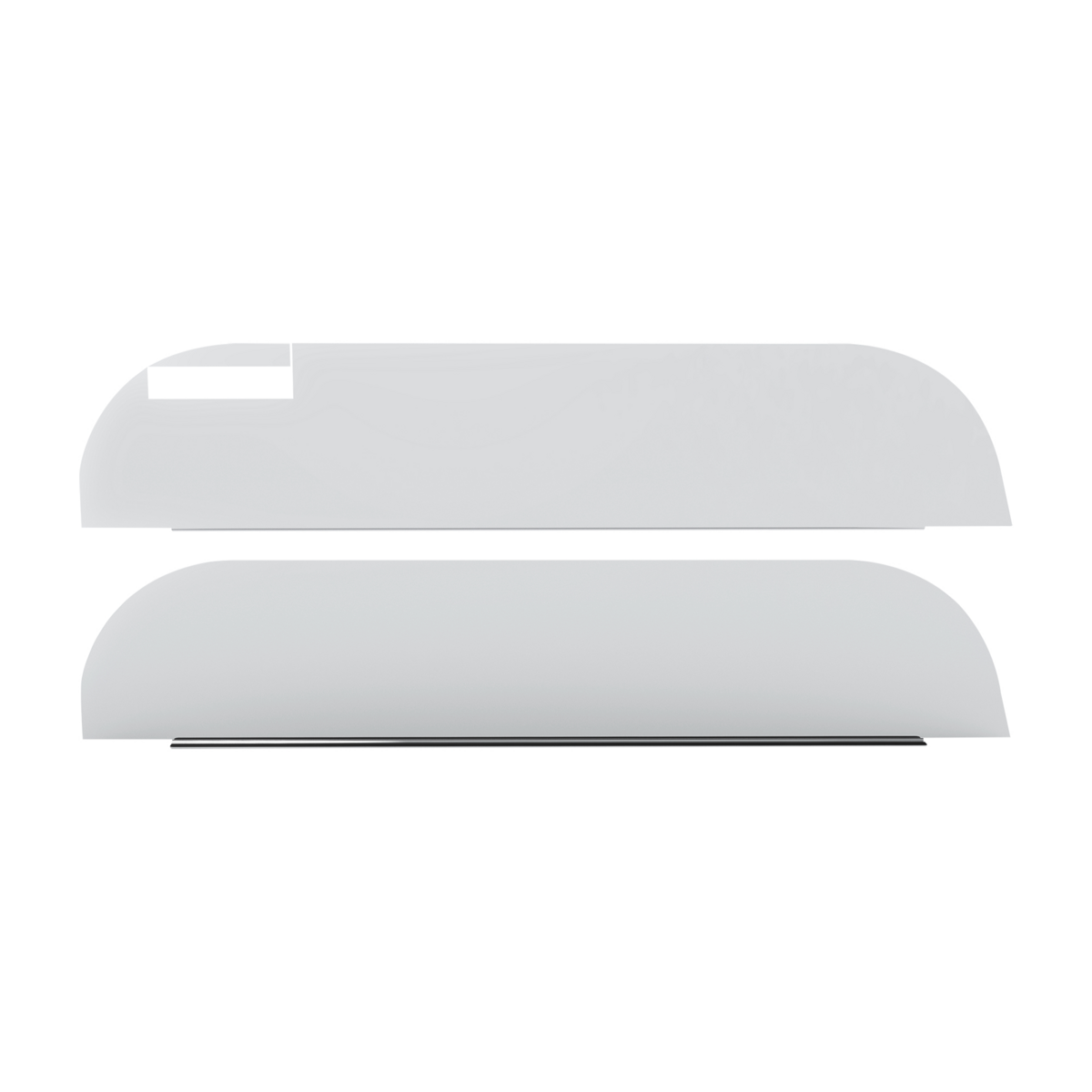 Pair of Peterbilt 300 Series Cab Mounted Mirror Trucks Stainless Steel 6" Chop Top Window Trim