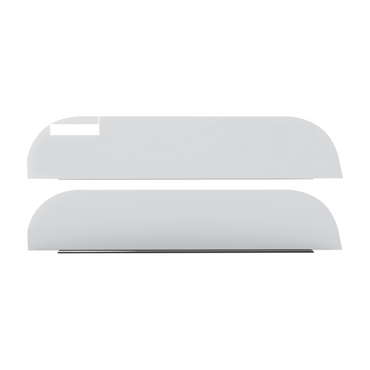 Pair of Peterbilt 300 Series Cab Mounted Mirror Trucks Stainless Steel 6" Chop Top Window Trim
