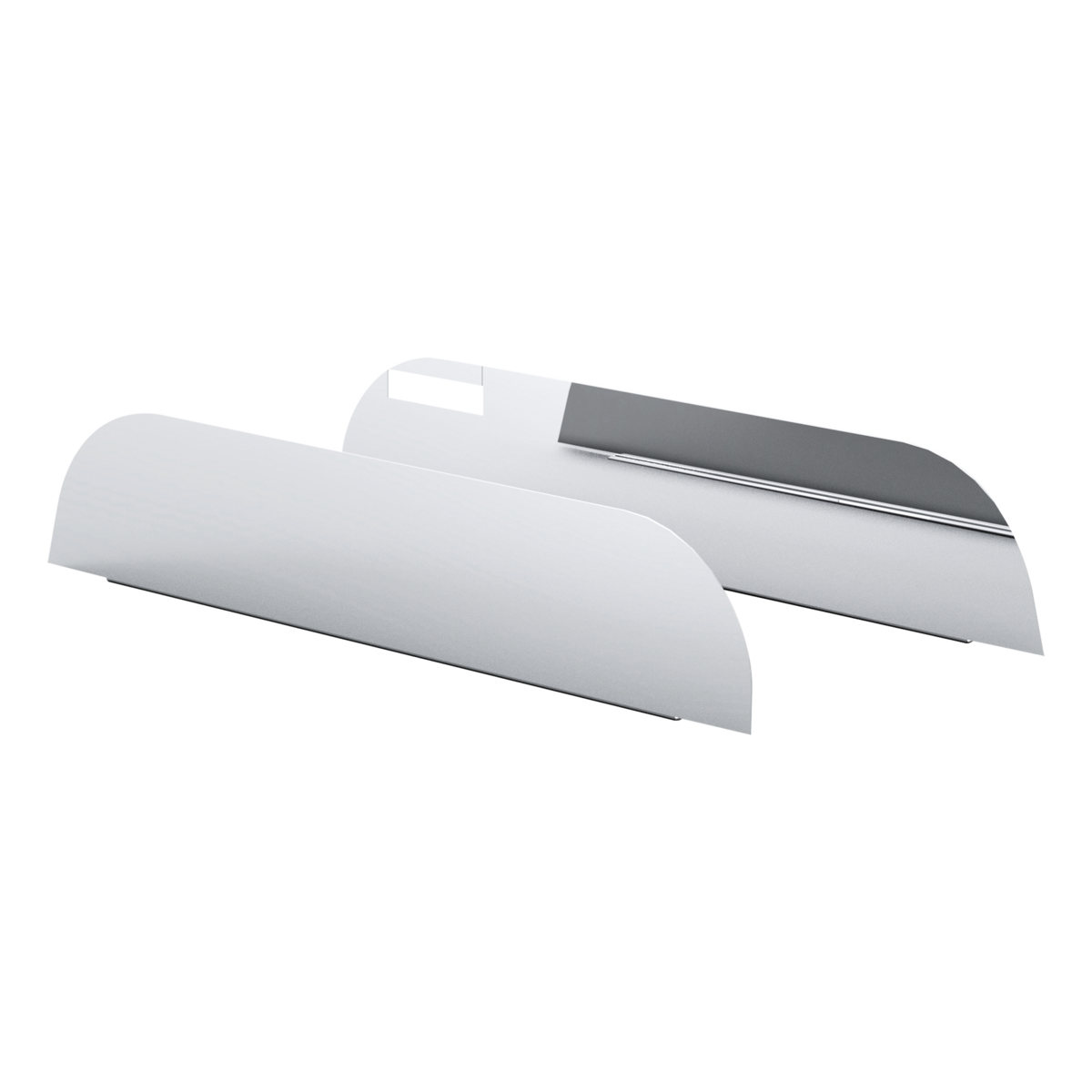 Pair of Peterbilt 300 Series Cab Mounted Mirror Trucks Stainless Steel 6" Chop Top Window Trim