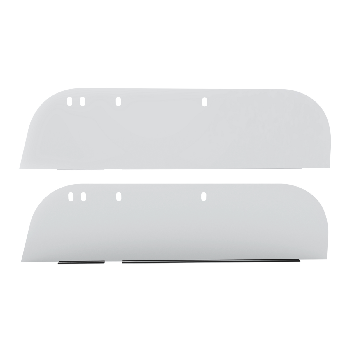 Pair of Peterbilt Door Mounted Mirror Trucks 2005 and Newer Stainless Steel 8" Chop Top Window Trim
