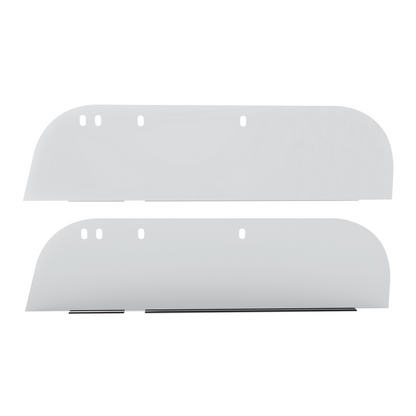 Pair of Peterbilt Door Mounted Mirror Trucks 2005 and Newer Stainless Steel 8" Chop Top Window Trim