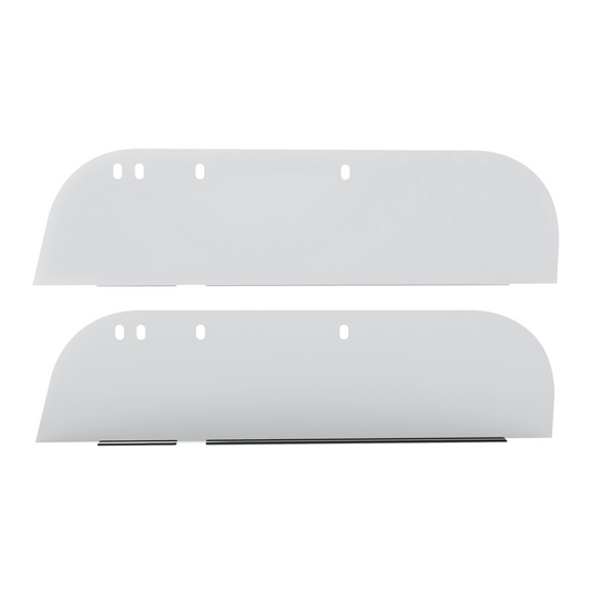 Pair of Peterbilt Door Mounted Mirror Trucks 2005 and Newer Stainless Steel 8" Chop Top Window Trim