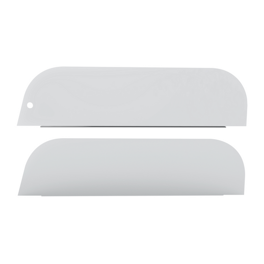 Pair of Peterbilt 300 Series Cab Mounted Mirror Trucks 2005 and Newer Stainless Steel 8" Chop Top Window Trim