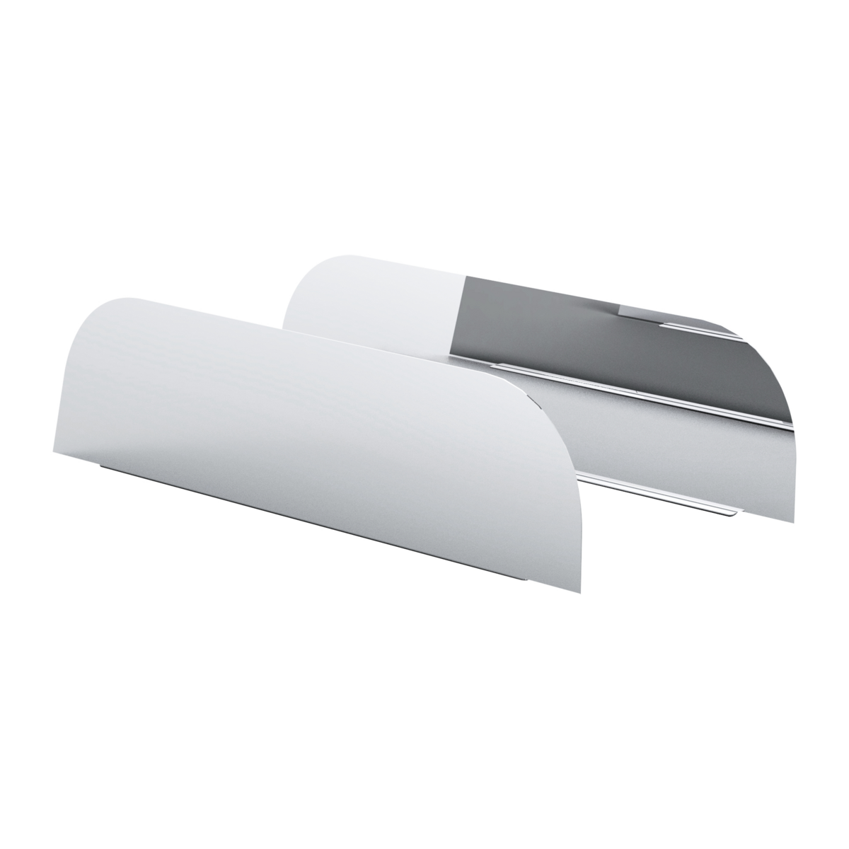 Pair of Peterbilt 300 Series Cab Mounted Mirror Trucks 2005 and Newer Stainless Steel 8" Chop Top Window Trim