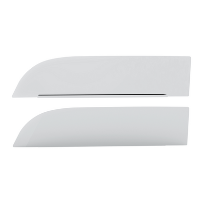 Pair of Peterbilt 567, 579 Without Rain Gutter and Convex Mirror Trucks 2012 and Newer Stainless Steel 8" Chop Top Window Trim