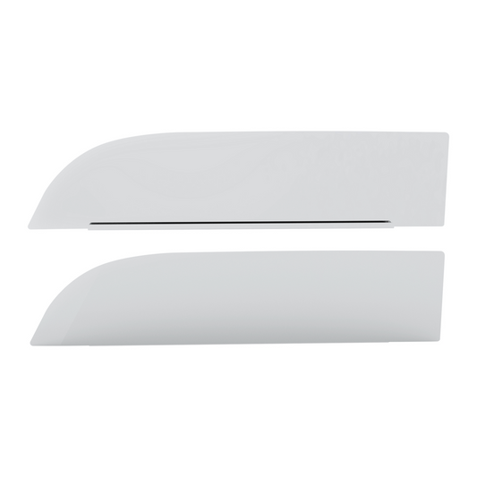 Pair of Peterbilt 567, 579 Without Rain Gutter and Convex Mirror Trucks 2012 and Newer Stainless Steel 8" Chop Top Window Trim