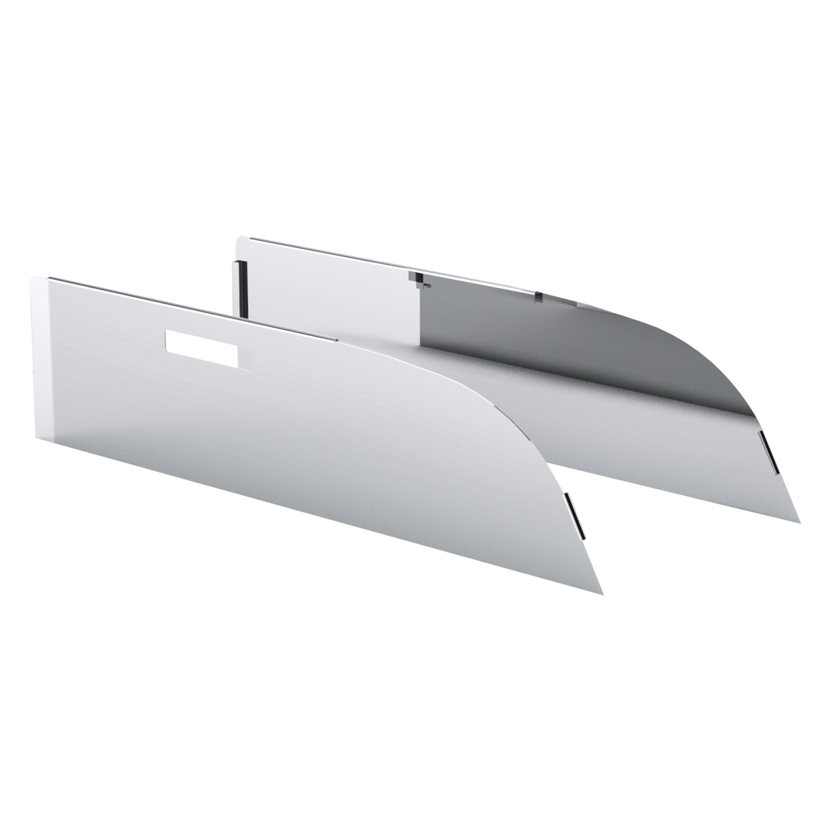 Pair of Kenworth T680, T880 Convex Mirror Truck 2012-2017 Stainless Steel 8" Chop Top Window Trim