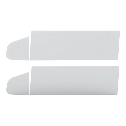 Pair of International Prostar 2006-2016 Stainless Steel 8" Chop Top Window Trim for Non-Sealed Vent Window