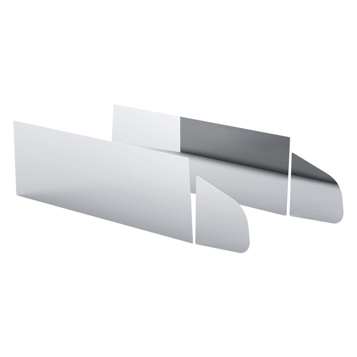 Pair of International Prostar 2006-2016 Stainless Steel 8" Chop Top Window Trim for Non-Sealed Vent Window