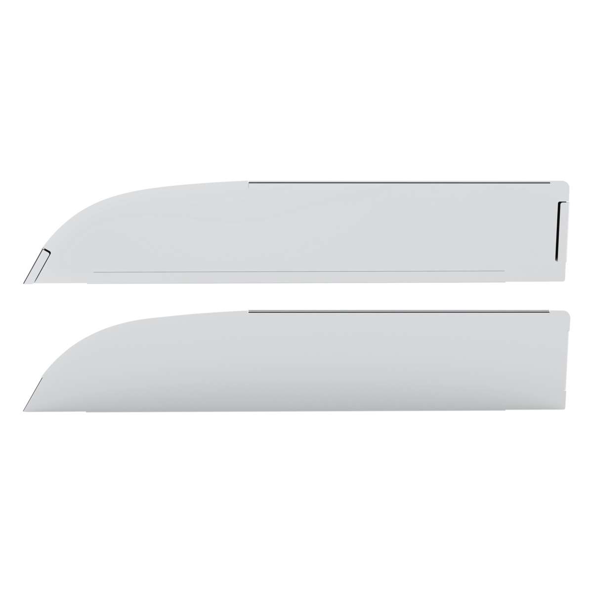 Pair of Peterbilt 567, 579 2012-2017 and 589 Stainless Steel 6.5" Chop Top Window Trim
