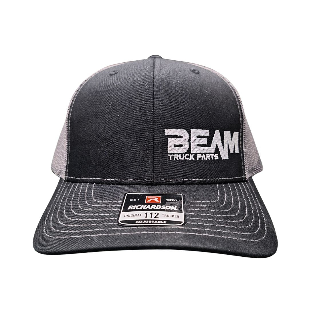 BEAM Truck Parts Black and Charcoal Richardson 112 Trucker Hat with Of