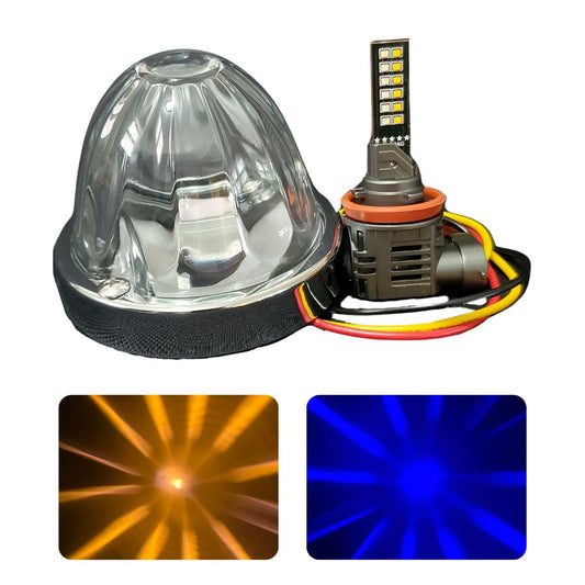 InfinityBEAM Dual Color Blue to Amber H11 Star Pattern Glass Watermelon Light
