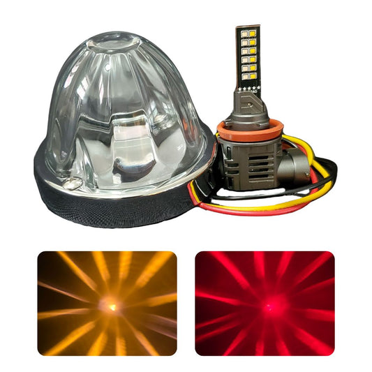InfinityBEAM Dual Color Red to Amber H11 Star Pattern Glass Watermelon Light