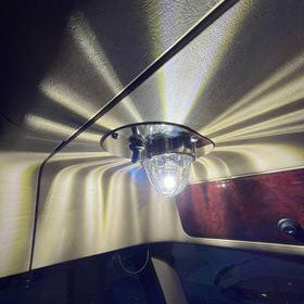 Stainless Steel Dome Light Plate with 1 Watermelon Light Hole and Switch Hole for Freightliner Columbia and Coronado