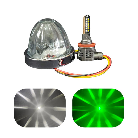 InfinityBEAM Dual Color Green to White H11 Star Pattern Glass Watermelon Light