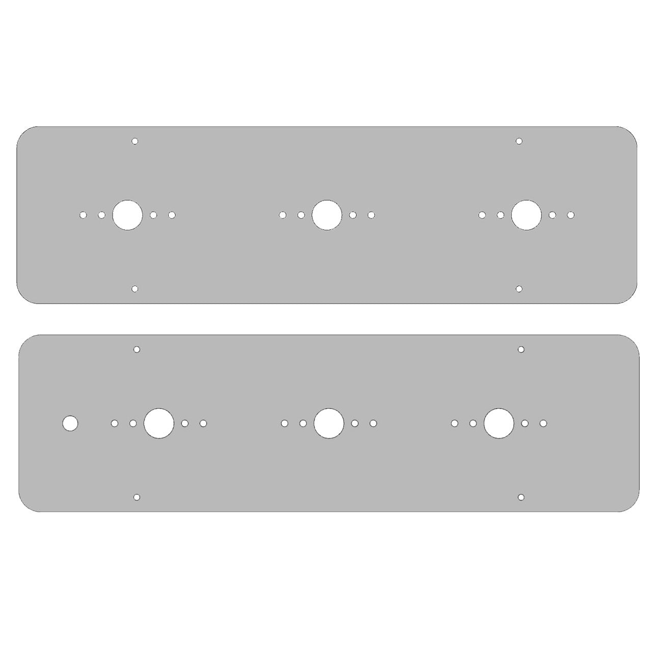 Stainless Steel Sleeper Light Plate with 3 Watermelon Light Holes for Peterbilt