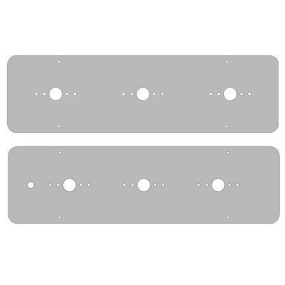 Stainless Steel Sleeper Light Plate with 3 Watermelon Light Holes for Peterbilt