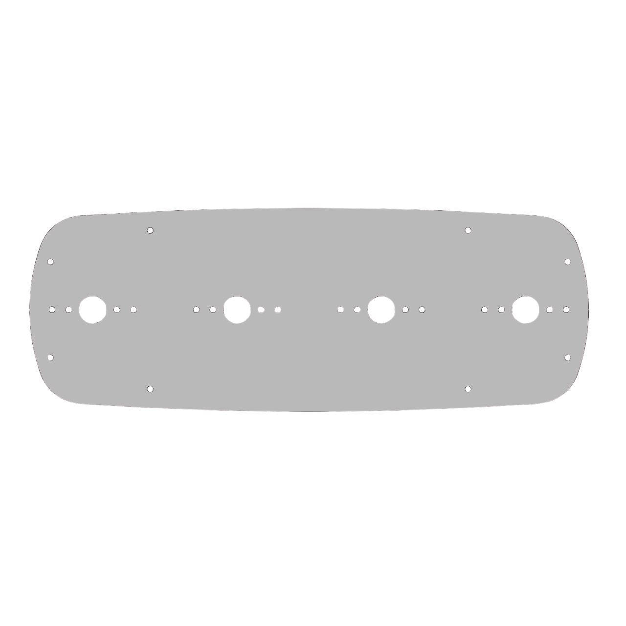 Stainless Steel Sleeper Light Plate with 4 Watermelon Light Holes for Peterbilt 387 and 587