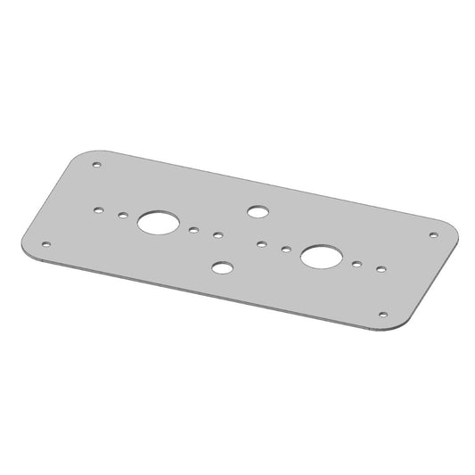 Stainless Steel Dome Light Plate with Radiused Corners and 2 Watermelon Light Holes for Peterbilt 359 Center Dome light