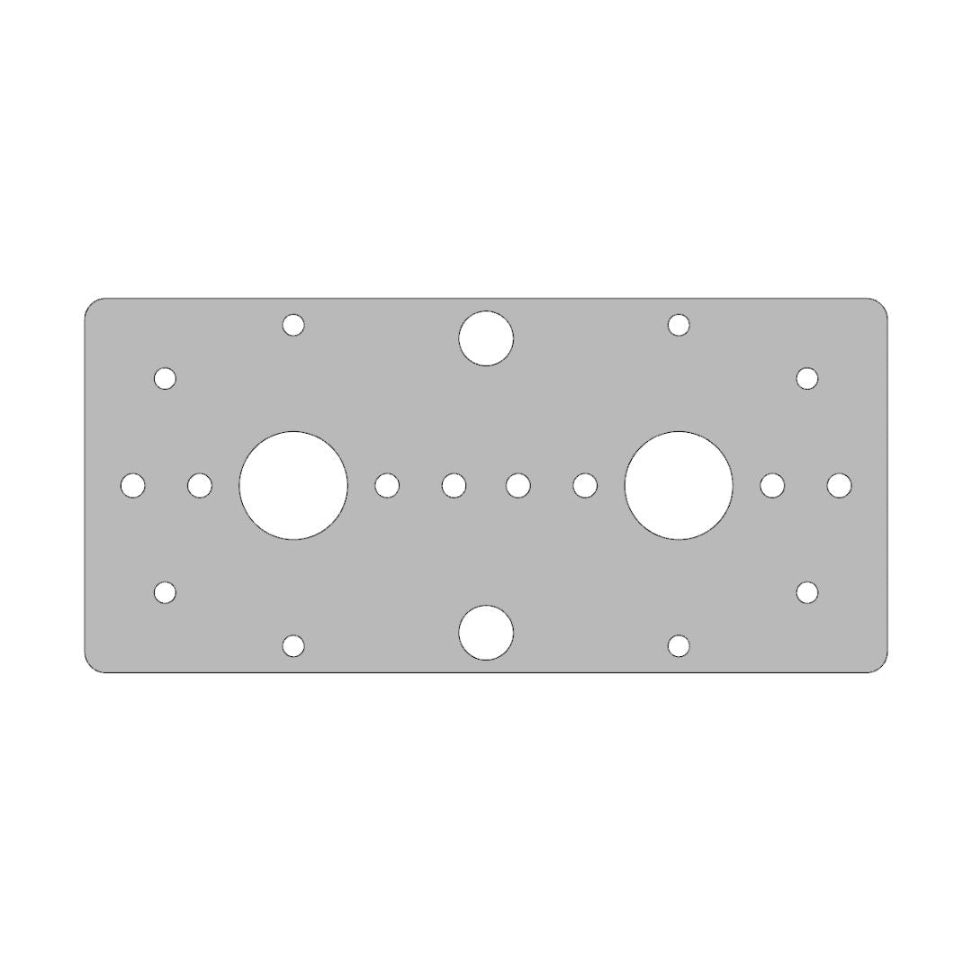 Stainless Steel Dome Light Plate with 2 Watermelon Light Holes and 2 Switch Holes