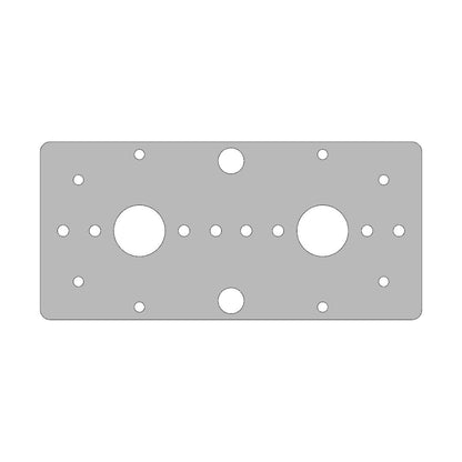 Stainless Steel Dome Light Plate with 2 Watermelon Light Holes and 2 Switch Holes