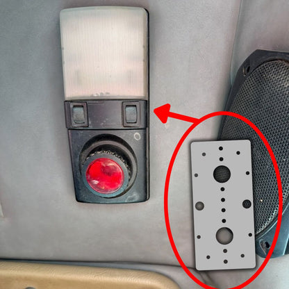 Stainless Steel Dome Light Plate with 2 Watermelon Light Holes and 2 Switch Holes