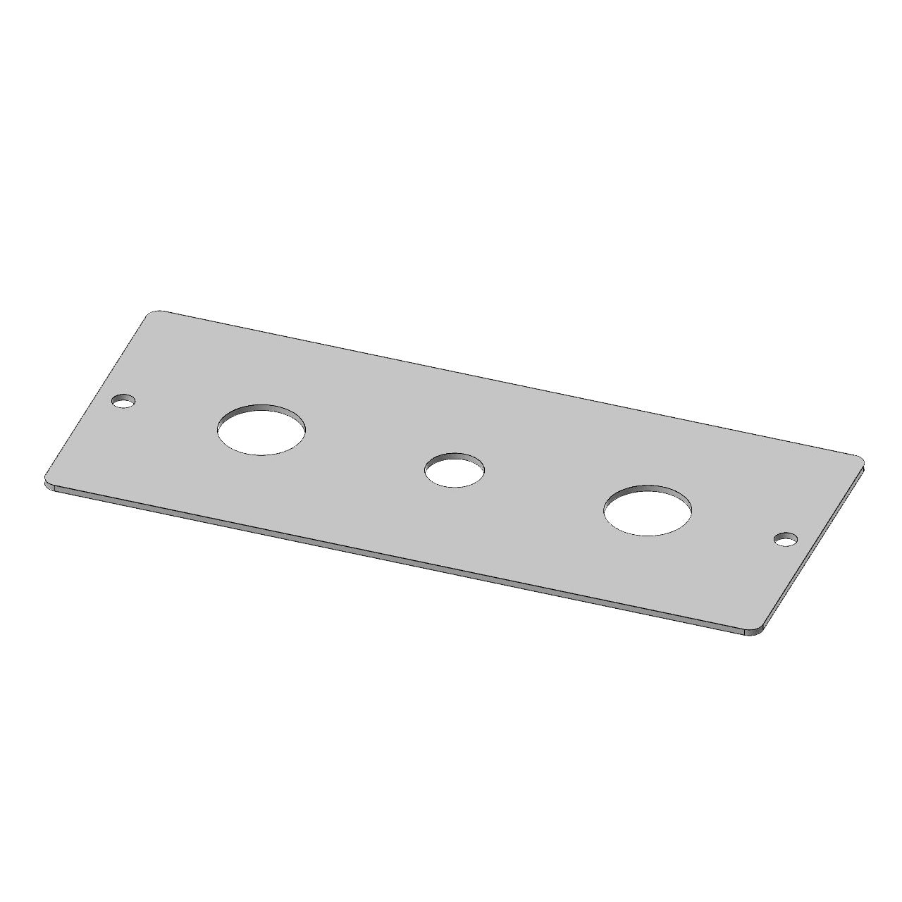 Stainless Steel Sleeper Light Plate with 2 Mini Button Light Holes and 1 Switch Hole for Peterbilt