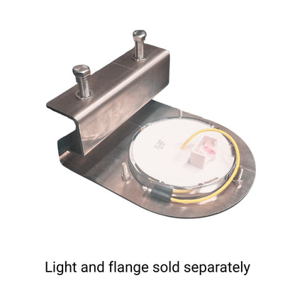 Heavy Duty Stainless Steel Downward Facing Frame Light Bracket With 4" Light Hole and Rivet Nut Mounting