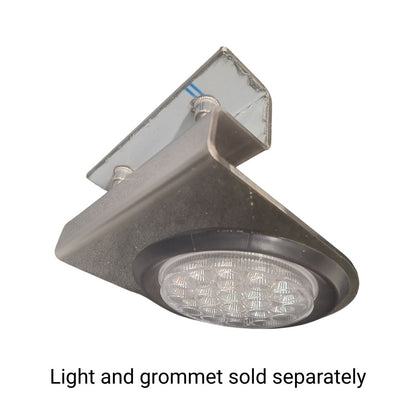 Heavy Duty Stainless Steel Downward Facing Frame Light Bracket With 4" Light Hole and Rivet Nut Mounting
