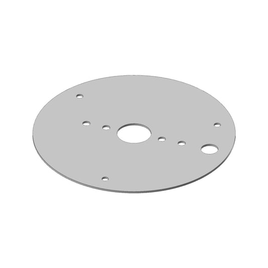 Universal 6" Stainless Steel Dome Light Plate with 1 watermelon Light Hole and Switch Hole