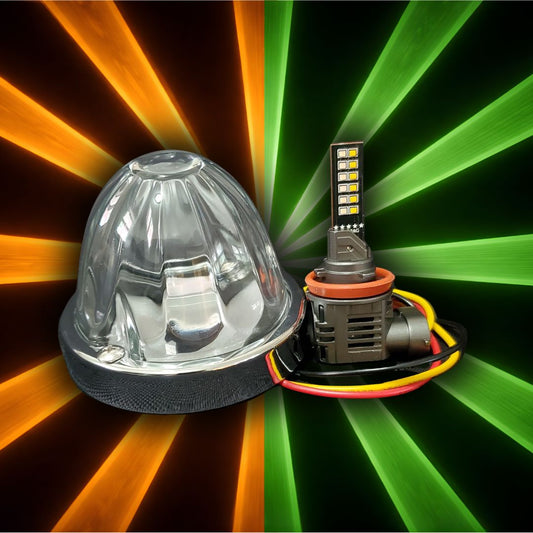 InfinityBEAM Dual Color Green to Amber H11 Star Pattern Glass Watermelon Light