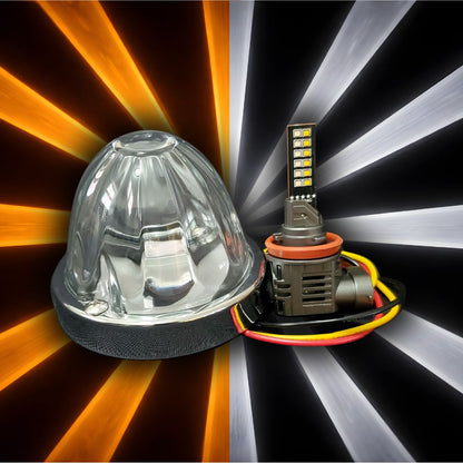 InfinityBEAM Dual Color White to Amber H11 Star Pattern Glass Watermelon Light