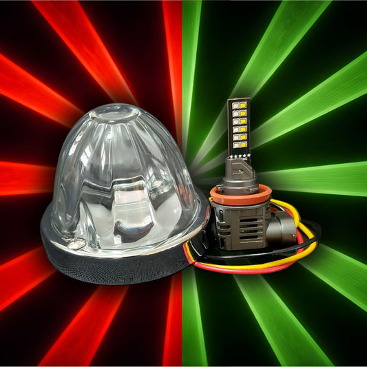 InfinityBEAM Dual Color Green to Red H11 Star Pattern Glass Watermelon Light