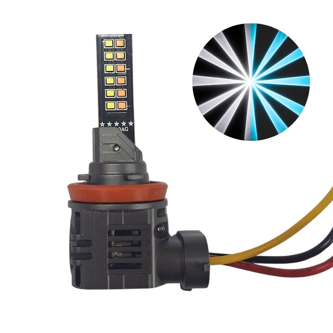 InfinityBEAM Replacement H11 Bulb Dual Color Cyan to White