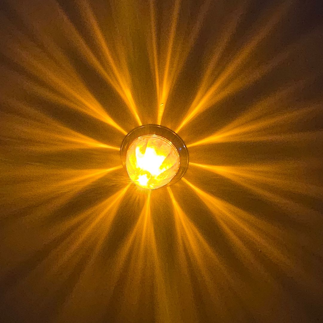 LOADED Series Mini Starburst Amber Dual Function 1 1/8" LED with Amber Lens